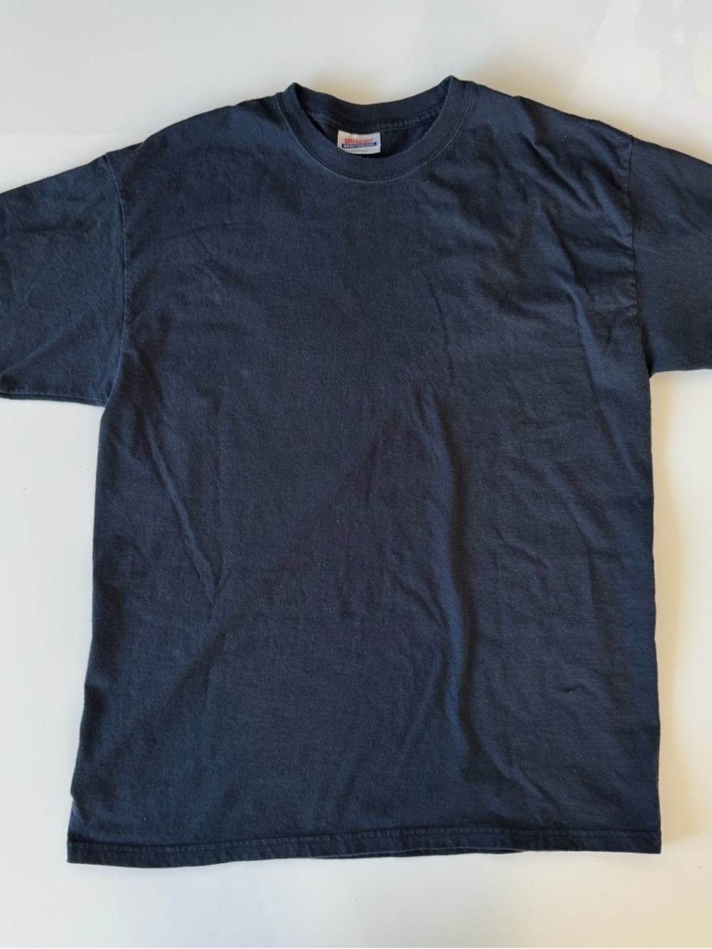 Vintage Hanes Heavyweight T-Shirt Mens Large Black Cotton Plain Blank Tee Y2K